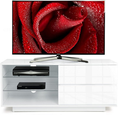 "Homeology Gallus Gloss White With 2-White Drawers And 2 Shelves Up To 55"" Led/oled/lcd Tv Cabinet" - image 1