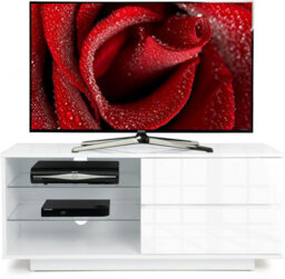 "Homeology Gallus Gloss White With 2-White Drawers And 2 Shelves Up To 55"" Led/oled/lcd Tv Cabinet" - thumbnail 1