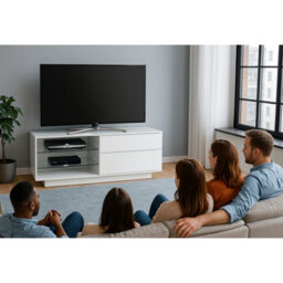 "Homeology Gallus Gloss White With 2-White Drawers And 2 Shelves Up To 55"" Led/oled/lcd Tv Cabinet" - thumbnail 4