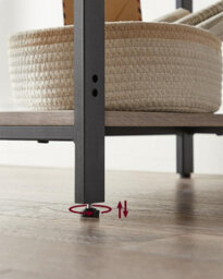 Songmics Shelved Work Desk, Industrial Style Office Table With Storage Options, Heather Greige And Ink Black - thumbnail 7
