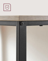 Songmics Shelved Work Desk, Industrial Style Office Table With Storage Options, Heather Greige And Ink Black - thumbnail 6