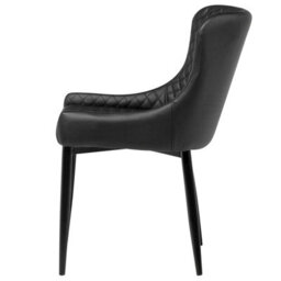 Beliani Set Of 2 Dining Chairs Solano Faux Leather Black - thumbnail 6
