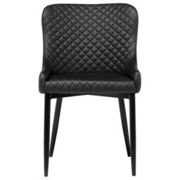 Beliani Set Of 2 Dining Chairs Solano Faux Leather Black - thumbnail 4