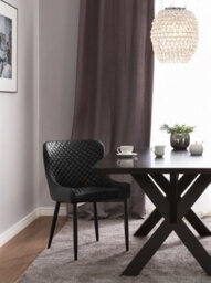Beliani Set Of 2 Dining Chairs Solano Faux Leather Black - thumbnail 2
