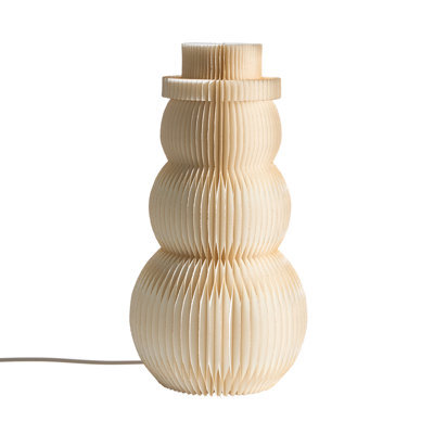 Wyld And Coco Led Snowman Figurine Beige Honeycomb Paper 3D Origami Light - 26 X 26 X 51 Cm - image 1