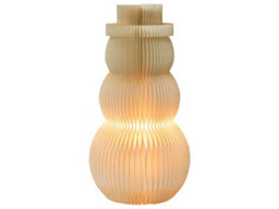 Wyld And Coco Led Snowman Figurine Beige Honeycomb Paper 3D Origami Light - 26 X 26 X 51 Cm - thumbnail 3