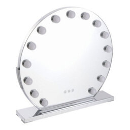 Living And Home Hollywood Vanity Mirror Lighted Adjustable Angle Round Makeup Mirror With 15 Led Bulbs, 3 Lighting Modes And Touch Screen - thumbnail 7