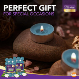 SOL 30Pk Tea Light Candles Mountain Spring 3.5 Hour Burn Time Scented Tea Lights With Refreshing Fragrance For Home Relaxation Dinners - thumbnail 4