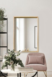 "Mirroroutlet The Naturalis - Solid Oak Rounded Corner Wall Mirror 39"" X 27.5"" (100Cm X 70Cm) Scandinavian 'scandi' Inspired" - thumbnail 2