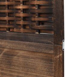 Vidaxl Room Divider 5 Panels Dark Brown Solid Wood Paulownia - thumbnail 6