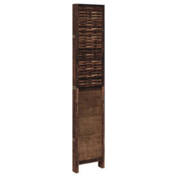 Vidaxl Room Divider 5 Panels Dark Brown Solid Wood Paulownia - thumbnail 5