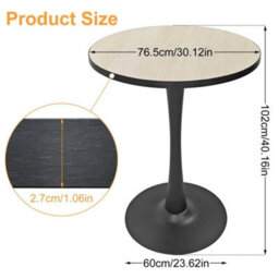 Round Pub Bar Table Standing Bistro Table With Black Legs - thumbnail 2