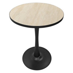Round Pub Bar Table Standing Bistro Table With Black Legs - thumbnail 4