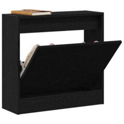 Walplus Shoe Cabinet Black Oak 60 X 21 X 57 Cm Engineered Wood - thumbnail 3
