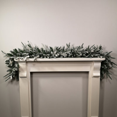Samuel Alexander 1.8M Snow Flocked Lapland Christmas Garland With 150 Tips - image 1
