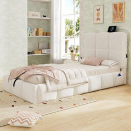 Single Upholstered Hydraulic Storage Bed With Headboard And Large Storage Space - thumbnail 4