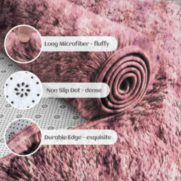 Ameha Shaggy Rugs Bedroom Living Room Non Slip Fluffy Kitchen Hallway Floor Mat Tye Dye Pink Rug Carpets 80X150 Cm - thumbnail 8