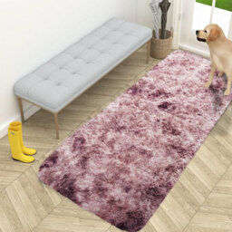 Ameha Shaggy Rugs Bedroom Living Room Non Slip Fluffy Kitchen Hallway Floor Mat Tye Dye Pink Rug Carpets 80X150 Cm - thumbnail 4