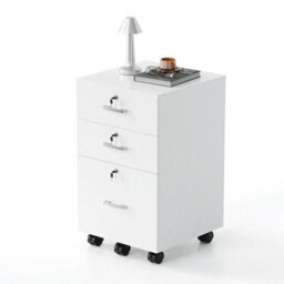 White 3 Drawer Locking Filing Cabinet With Hanging Bars For A4 And Letter Office - thumbnail 1