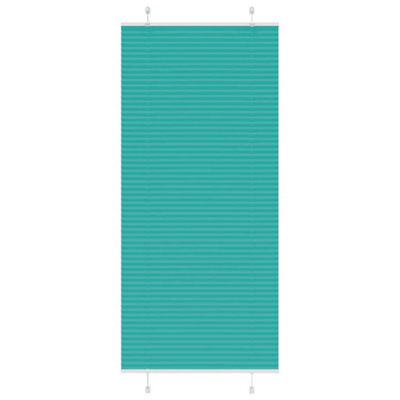 Berkfield Pleated Blind Petrol Green 85X200 Cm Fabric Width 84.4 Cm Polyester - image 1