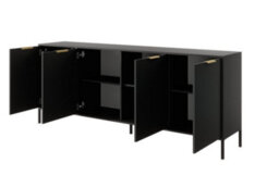 Arte Lars E Contemporary Sideboard Cabinet 4 Hinged Doors 4 Shelves Anthracite (H)820mm (W)2030mm (D)400mm - thumbnail 2