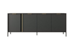 Arte Lars E Contemporary Sideboard Cabinet 4 Hinged Doors 4 Shelves Anthracite (H)820mm (W)2030mm (D)400mm - thumbnail 3