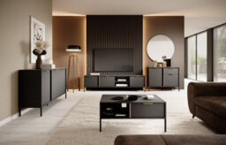 Arte Lars E Contemporary Sideboard Cabinet 4 Hinged Doors 4 Shelves Anthracite (H)820mm (W)2030mm (D)400mm - thumbnail 6
