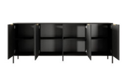 Arte Lars E Contemporary Sideboard Cabinet 4 Hinged Doors 4 Shelves Anthracite (H)820mm (W)2030mm (D)400mm - thumbnail 4