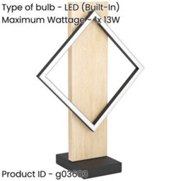 Loops Modern Design Led Table Lamp In Black And Brown For Stylish Home Lighting - thumbnail 2