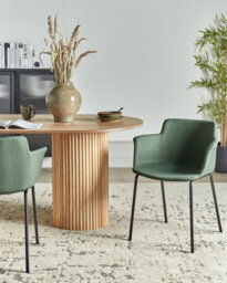 Beliani Set Of 2 Dining Chairs Belfield Fabric Green - thumbnail 2