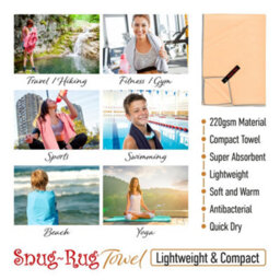 Snug Rug Microfibre Beach Towel Super Absorbent Quick Drying Lightweight Large 80 X 160Cm - Beach Sand Beige - thumbnail 4