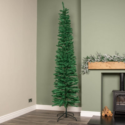 Samuel Alexander 8Ft (2.4M) Green Artificial Pencil Christmas Tree With Green Metal Stand And 460 Tips - image 1