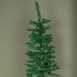 Samuel Alexander 8Ft (2.4M) Green Artificial Pencil Christmas Tree With Green Metal Stand And 460 Tips - thumbnail 4