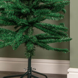 Samuel Alexander 8Ft (2.4M) Green Artificial Pencil Christmas Tree With Green Metal Stand And 460 Tips - thumbnail 6