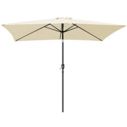 Sundaze 2X3M Cream Rectangle Garden Parasol Umbrella Patio Sun Shade Canopy Crank Tilt With Base - thumbnail 2