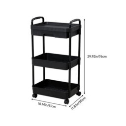 41X30X76Cm Multi-Tier Trolley On Wheels Kitchen Storage Utility Cart With Shelves Rolling - thumbnail 2