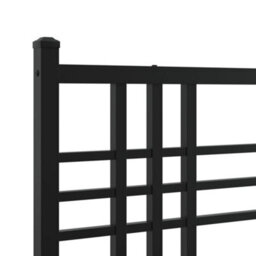 Berkfield Metal Bed Frame Without Mattress With Headboard Black 150X200Cm - thumbnail 7