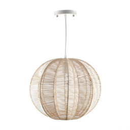 Trueshopping Round Woven Rattan Pendant Lamp - Small