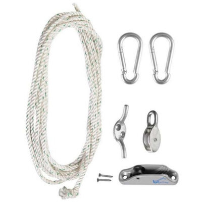 Kookaburra Galvanised Steel Easy Hoist Advanced Fixing Kit For Shade Sail Fitting Garden Patio Accessory - image 1