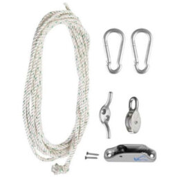 Kookaburra Galvanised Steel Easy Hoist Advanced Fixing Kit For Shade Sail Fitting Garden Patio Accessory - thumbnail 1