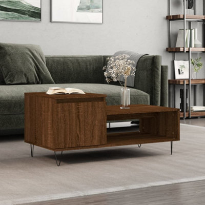 Berkfield Coffee Table Brown Oak 100X50X45 Cm Engineered Wood - image 1