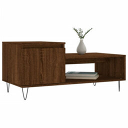 Berkfield Coffee Table Brown Oak 100X50X45 Cm Engineered Wood - thumbnail 3