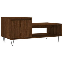 Berkfield Coffee Table Brown Oak 100X50X45 Cm Engineered Wood - thumbnail 2