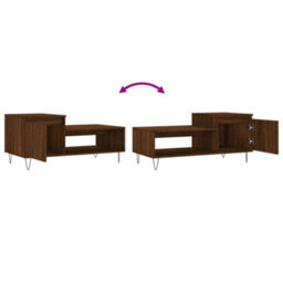 Berkfield Coffee Table Brown Oak 100X50X45 Cm Engineered Wood - thumbnail 9