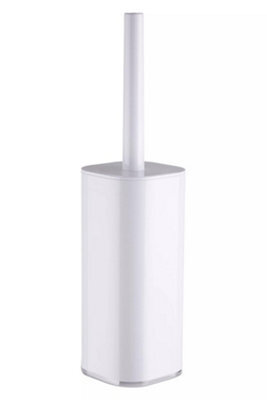 Orsina Unique White Acrylic Toilet Brush Holder, Slim Bathroom Cleaning Brush, Lightweight Toilet Brush Holder - image 1