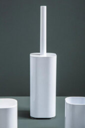 Orsina Unique White Acrylic Toilet Brush Holder, Slim Bathroom Cleaning Brush, Lightweight Toilet Brush Holder - thumbnail 3