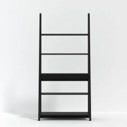 Wyld Haus Athy Black Wooden Ladder Desk With 3 Shelves - thumbnail 3