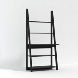 Wyld Haus Athy Black Wooden Ladder Desk With 3 Shelves - thumbnail 2