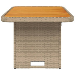 Walplus Garden Table Beige 90X55X71 Cm Poly Rattan And Acacia Wood - thumbnail 6