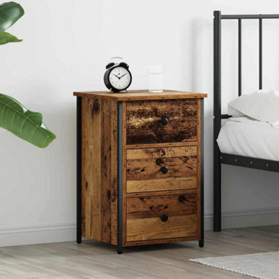 Berkfield Old Wood Table Old Wood Mdf, Particle Board, Metal Medium - image 1